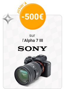 Jusqu'à -500€ sur l'Alpha 7 III Sony