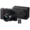 Appareil photo compact / bridge numérique Panasonic Lumix DC-TZ200 Noir + carte 32 Go + étui cuir
