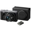 Appareil photo compact / bridge numérique Panasonic Lumix DMC-TZ82 Argent + 2ème batterie + étui cuir