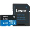 Cartes mémoires Lexar microSDXC 64 Go High-Performance UHS-1 633x (95 Mb/s) + adaptateur SD