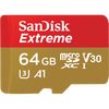 photo SanDisk microSDXC 64 Go Extreme UHS-I 667x (100 Mb/s) + adaptateur
