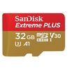 Cartes mémoires SanDisk microSDHC 32 Go Extreme PLUS UHS-I 667x (100Mb/s) + adaptateur