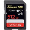 Cartes mémoires SanDisk SDXC 512 Go Extreme Pro UHS-I 1133x (170MB/s)