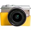 photo Canon EOS M100 Gris + 15-45mm + coque jaune + 50GB Irista offert