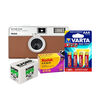 Appareil photo argentique compact Kodak Kit Ektar H35 - Marron + 1 film N&B + 1 film couleur + 4 piles